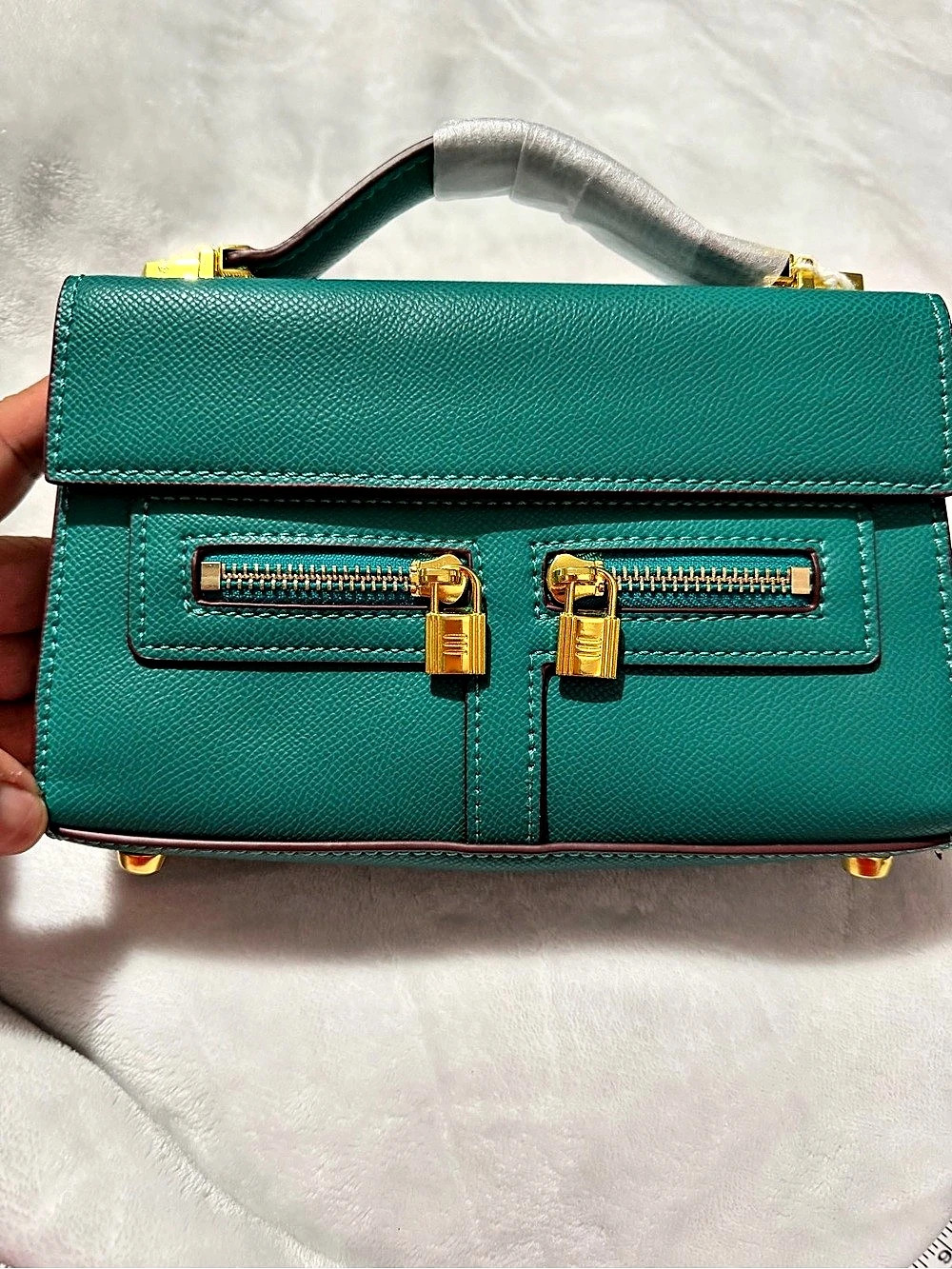 Mini Top Handle Fashion Bag in Sea Green